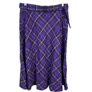Allegra K Plaid Midi Skirt